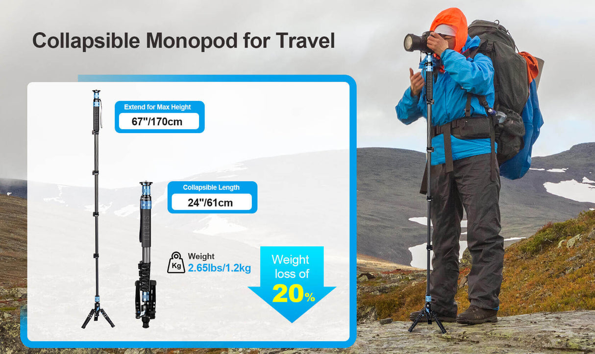 SIRUI P-325FL/FS 5 Section Carbon Fiber Monopod 4