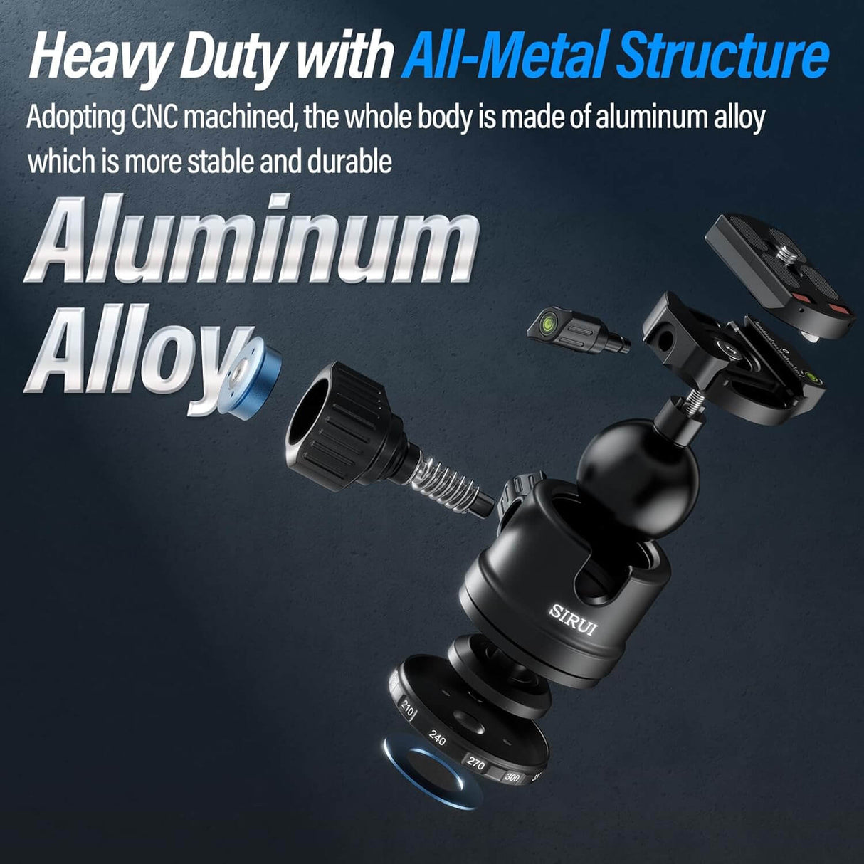 SIRUI AM-40 Low Profile Heavy Duty Ball Head 3