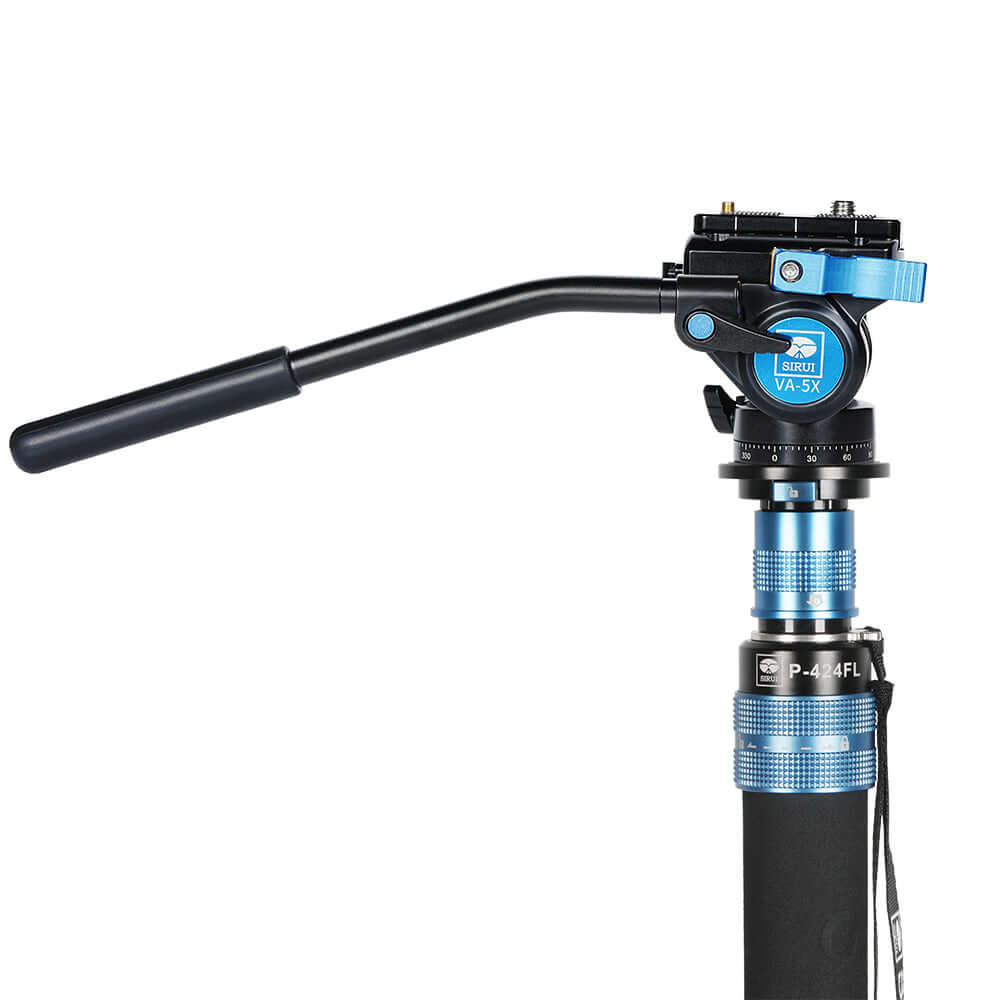 P-424FL/FS 4 Sections Carbon Fiber Monopod+ VA-5X Fluid Head 2