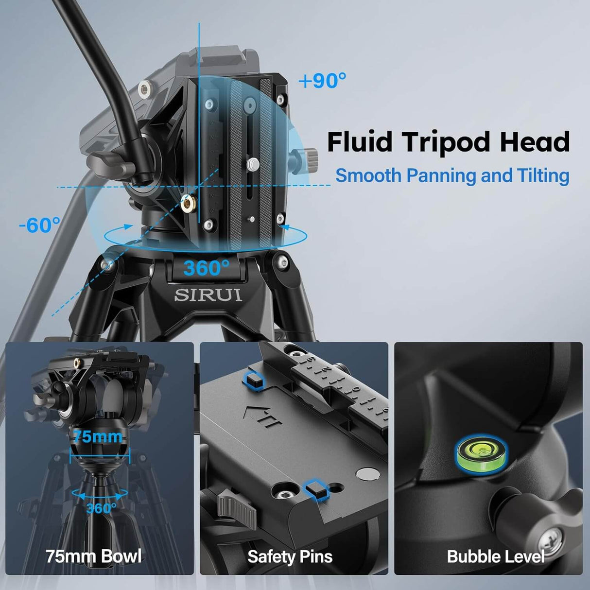 SIRUI Heavy Duty Video Tripod for Camera AVT-11 6