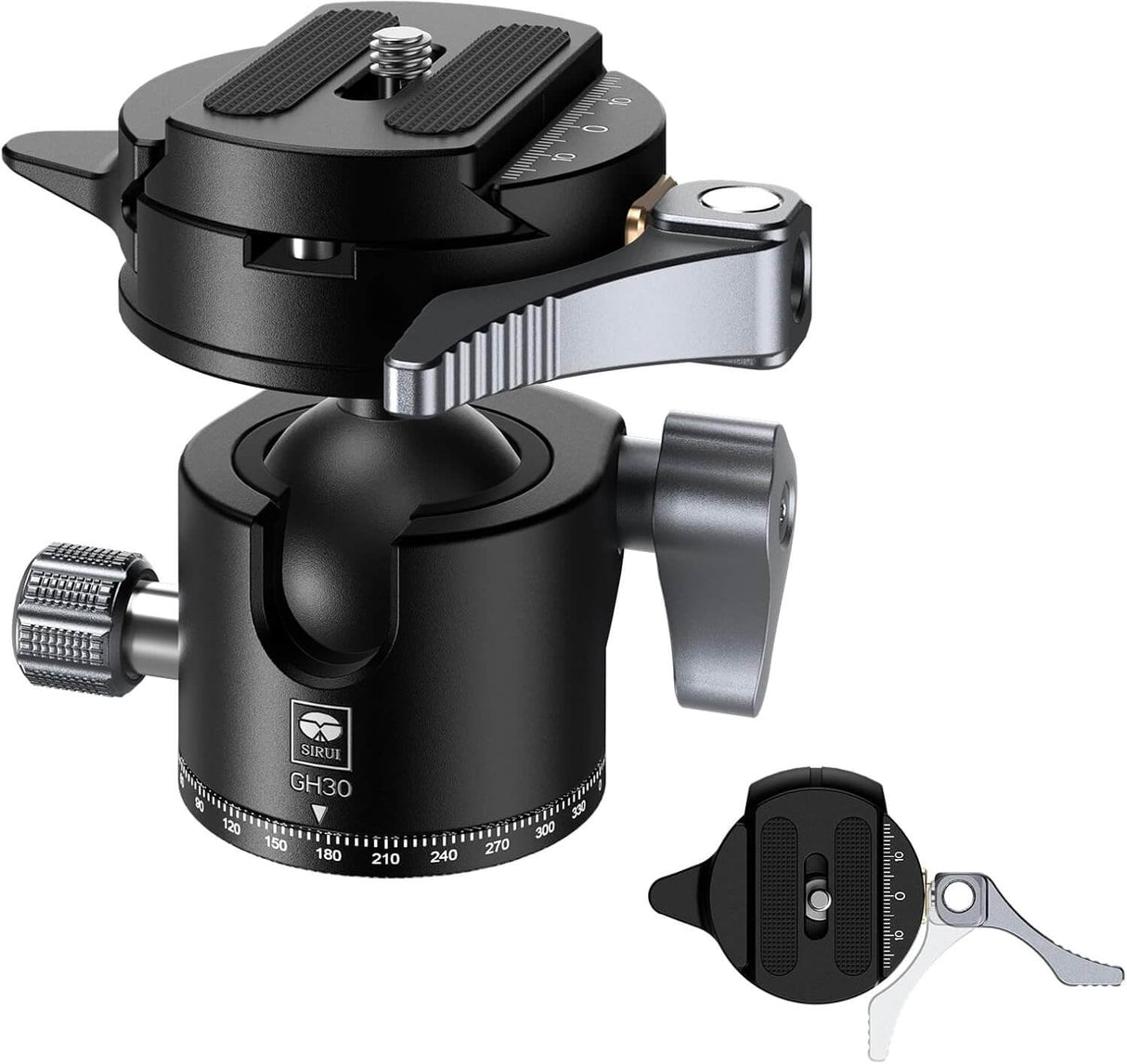SIRUI GH30 Low Profile Tripod Head with Arca Type Quick Release Plate 4