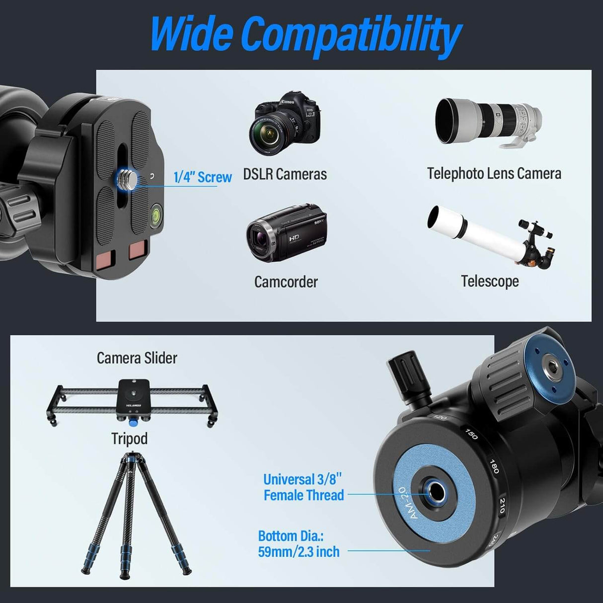 SIRUI AM-40 Low Profile Heavy Duty Ball Head 7
