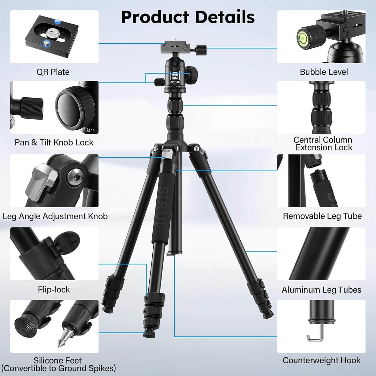 SIRUI Camera Tripod & Monopod Stand APT-02 7