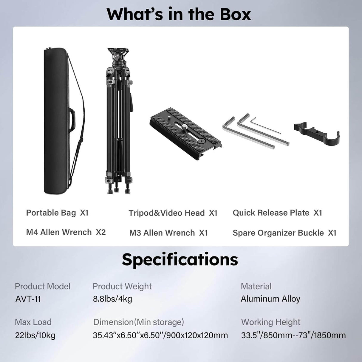 SIRUI Heavy Duty Video Tripod for Camera AVT-11 9