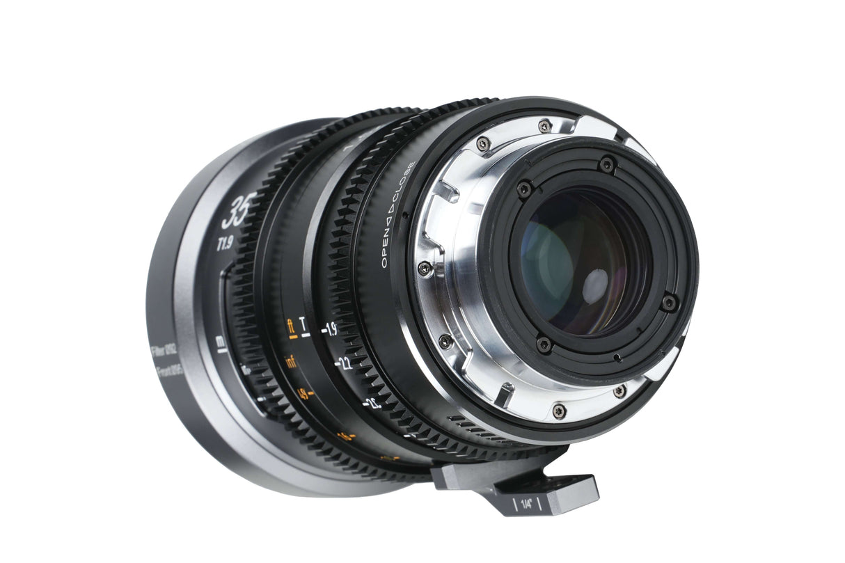SIRUI 1.5x T1.9 IronStar Series Anamorphic Full Frame Cine Lens with interchangeable mounts.