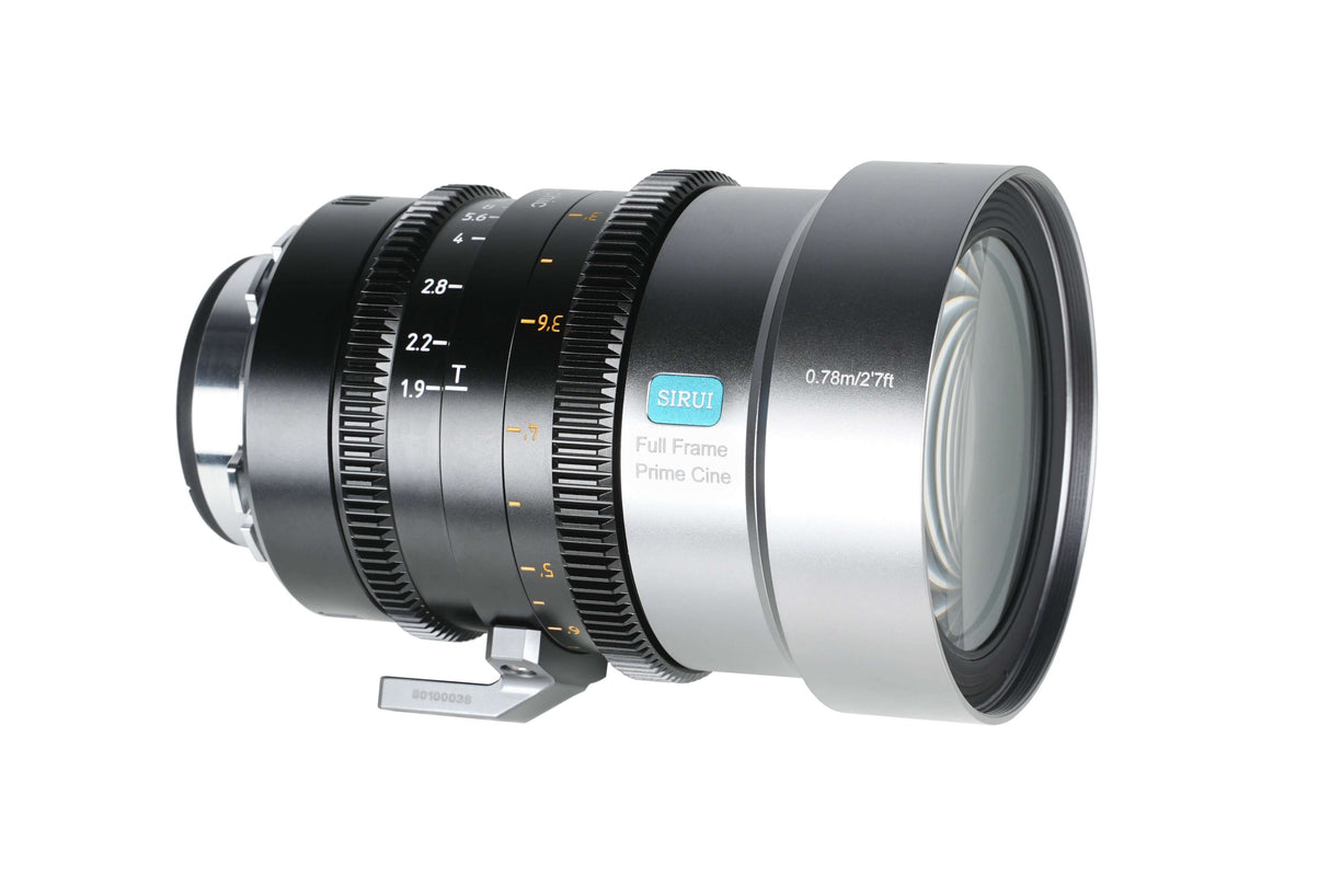 SIRUI 1.5x T1.9 IronStar Series Anamorphic Full Frame Cine Lens showcasing its design and features.