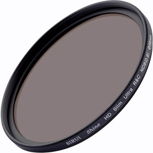 SIRUI ND858A 58mm ND8 Filter with Aluminum Ring, showing slim design and neutral density capabilities.