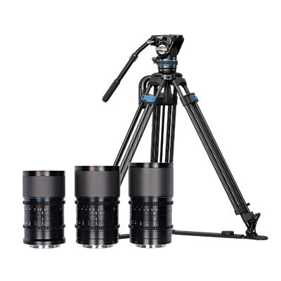 Objectif anamorphique SIRUI Saturn 1,6x + trépied vidéo SQ75 avec tête hydraulique S5