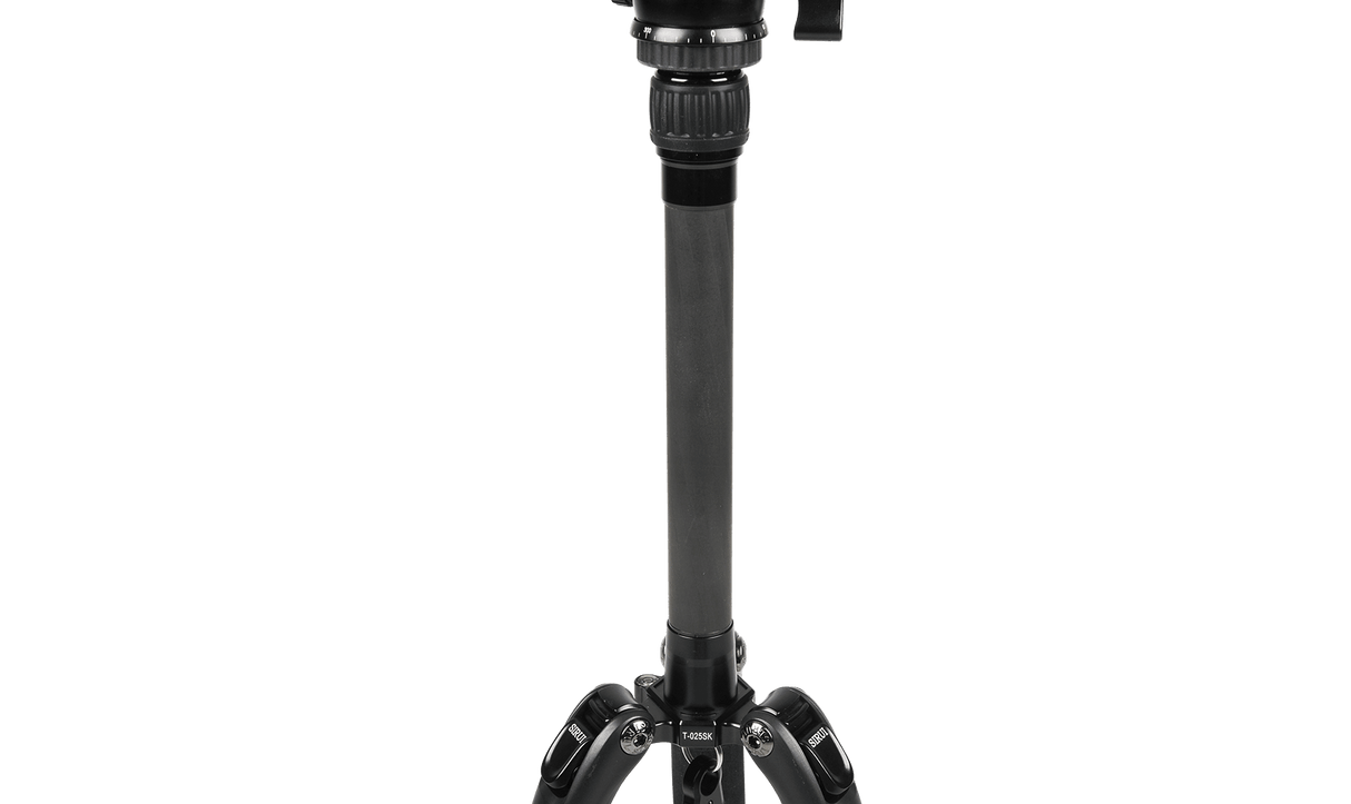 Sirui T-0S Series Travel Tripod with B-00 Ball Head (Black, Carbon Fiber) T-025SK+B-00K 5