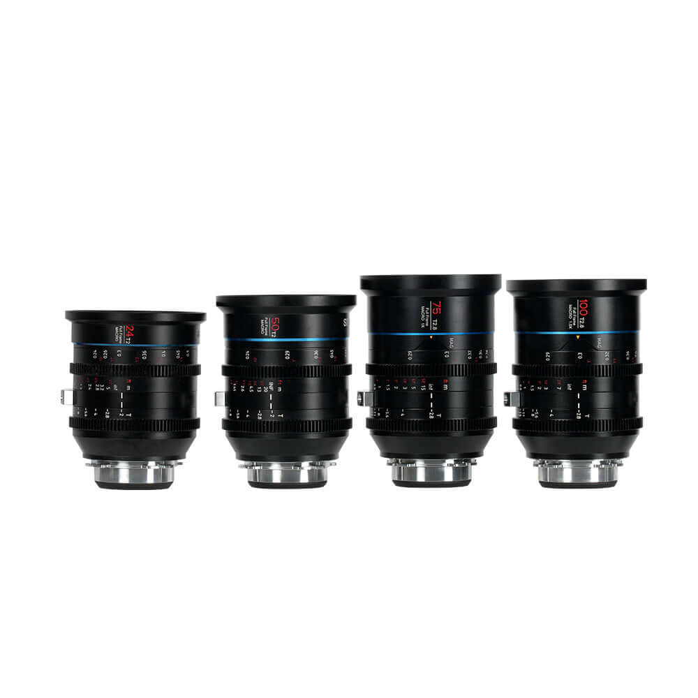 SIRUI Jupiter Series Full-Frame Macro Cine Lens T2.8 75/100mm - Macro cine lens set including multiple focal lengths.