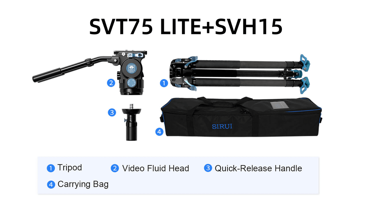 SIRUI SVT75 One-Step Height Adjustment Video Tripod