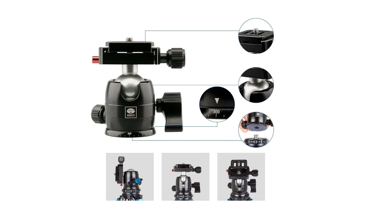 SIRUI AM-223 Carbon Fiber Mini Travel Tripod with B-00K Ball Head 4