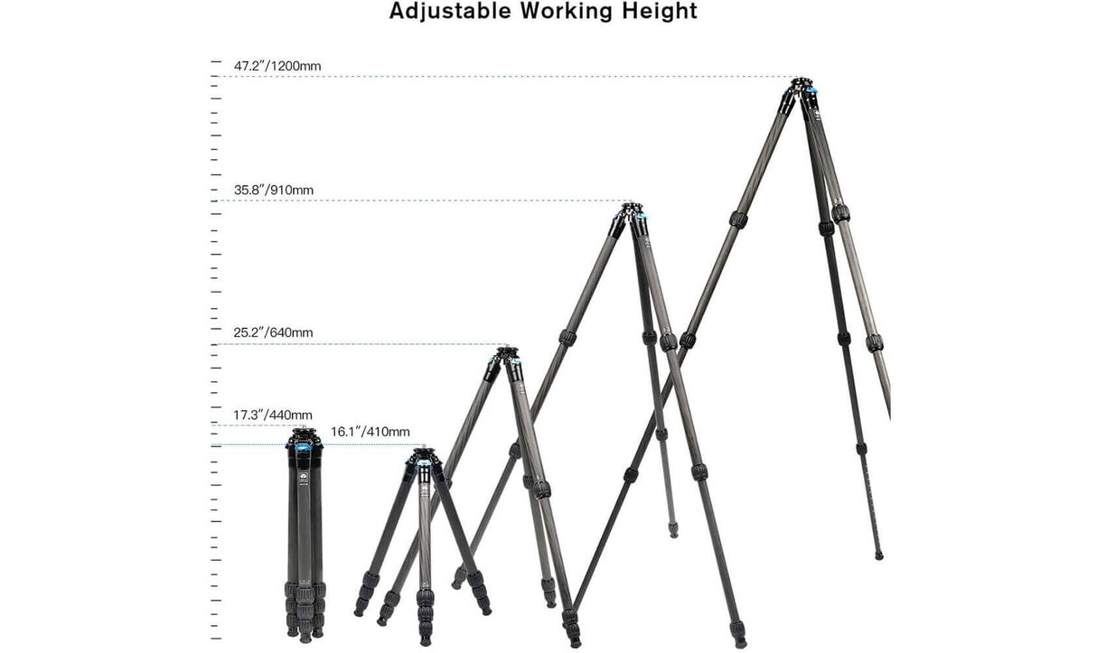 SIRUI AM-254 Carbon Fiber 4-Section Medium Camera Tripod Leg 10