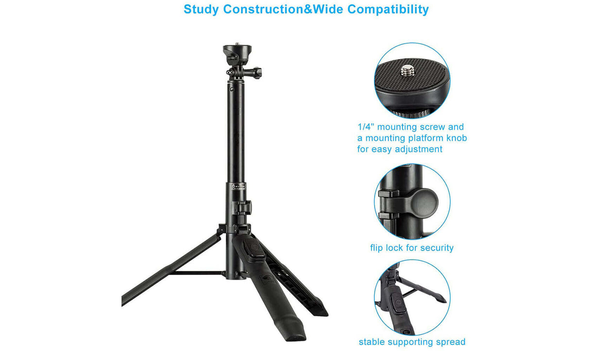 SIRUI MS-01K Extendable Selfie Stick Tripod Stand for Phones 4