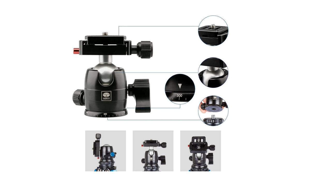 SIRUI AM-225 Carbon Fiber Small Tripod with B-00K Ball Head 5