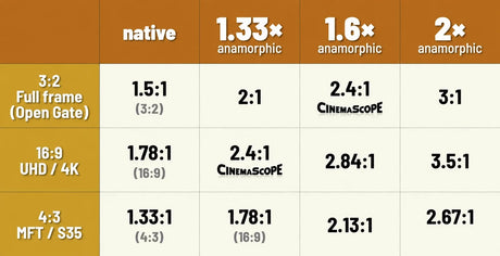 1.33x vs 1.6x vs 1.8x Anamorphic Lens: Which Squeeze Factor Should You Choose?