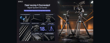 Sirui Rapid System SQ Series tripods showcasing features for photographers and videographers.