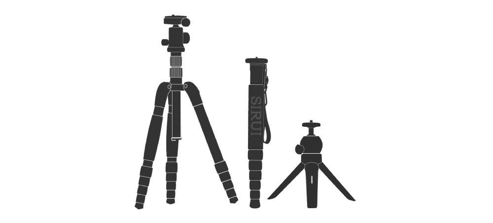 Tripod & Heads collection showcasing various models of tripods suitable for photography and video equipment.