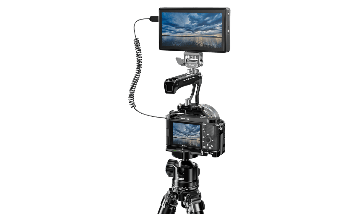 قفص كاميرا مدمج من SIRUI لهاتف Sony ZV-E10 بمقبض من السيليكون