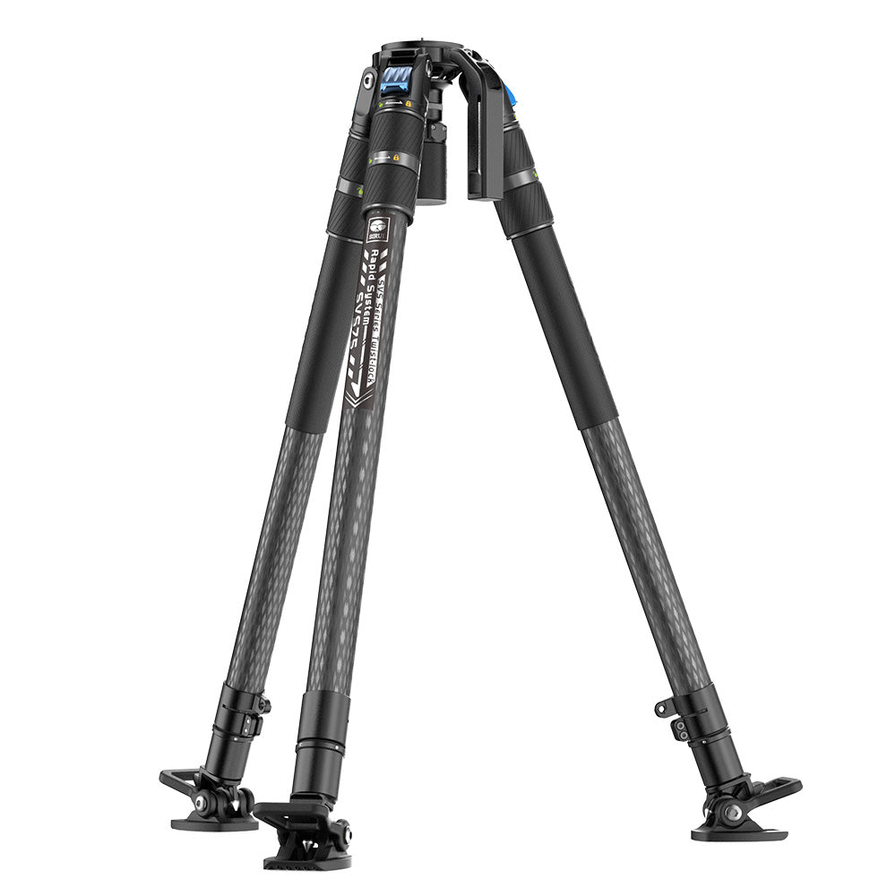 Storage is simply by rotating the center knob, lifting the spreader and storing it with the tripod.