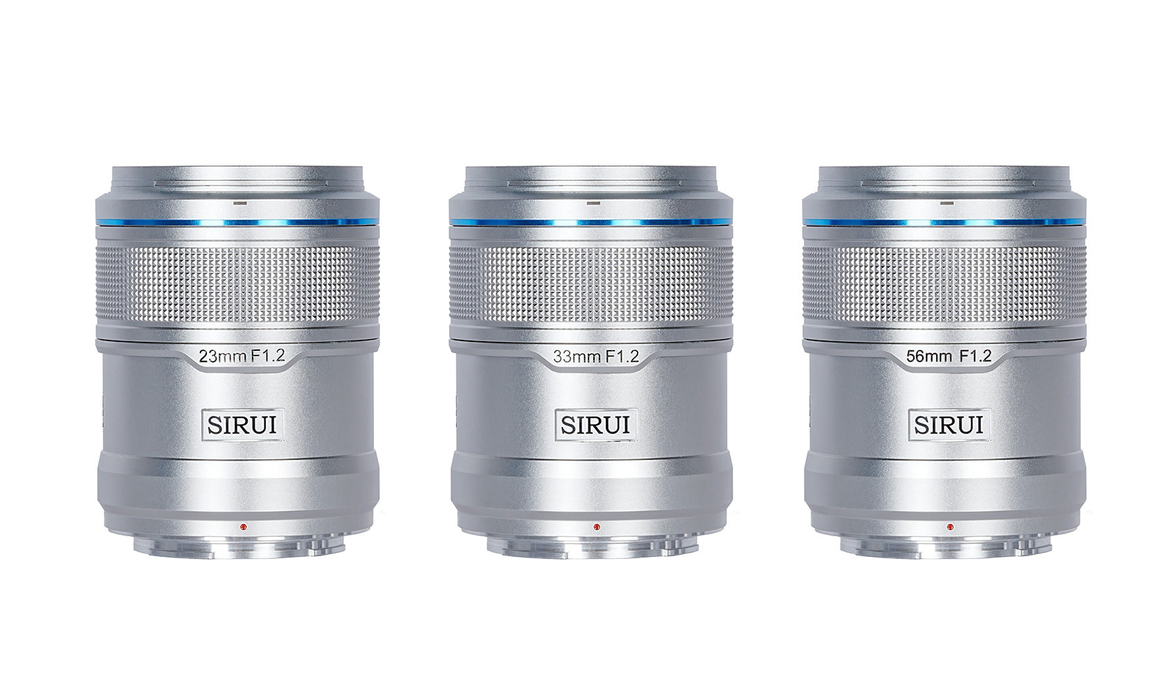 f1.2 sirui sniper lens, aps-c frame autofocus lens 3 set in silver ??23mm????????¨¬??|33mm????????¨¬??|56mm???????¨¬??o?