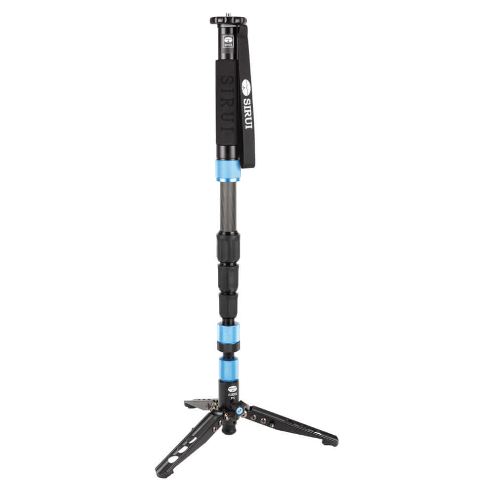 SIRUI P-224SR Multifunction Carbon Monopod with Stand Spider - PSR Series displayed with tripod legs extended.