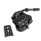 SIRUI P-426SR Multifunction Carbon Monopod with VH-10 Fluid Video Head - PSR Series, video head showing quick release plate.