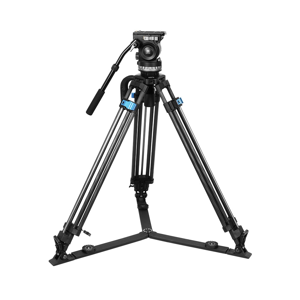 SIRUI SQ75 Rapid System One-step Height Adjustment Twin-leg Tripod Kit With VHS-10 Professional Fluid Head