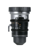 SIRUI 1.5x T1.9 IronStar Series Anamorphic Full Frame Cine Lens side view with detail and measurements.