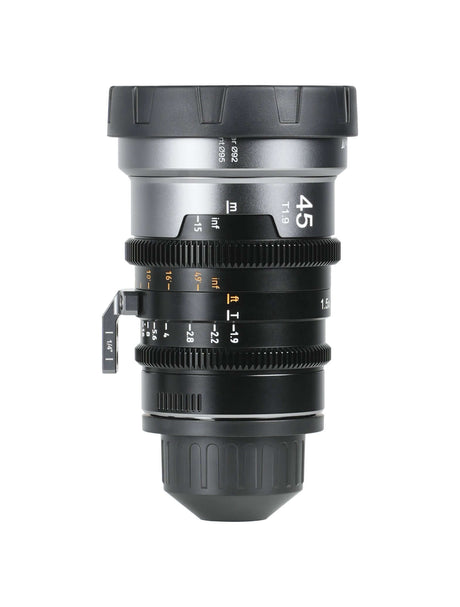 SIRUI 1.5x T1.9 IronStar Series Anamorphic Full Frame Cine Lens side view with focus settings.
