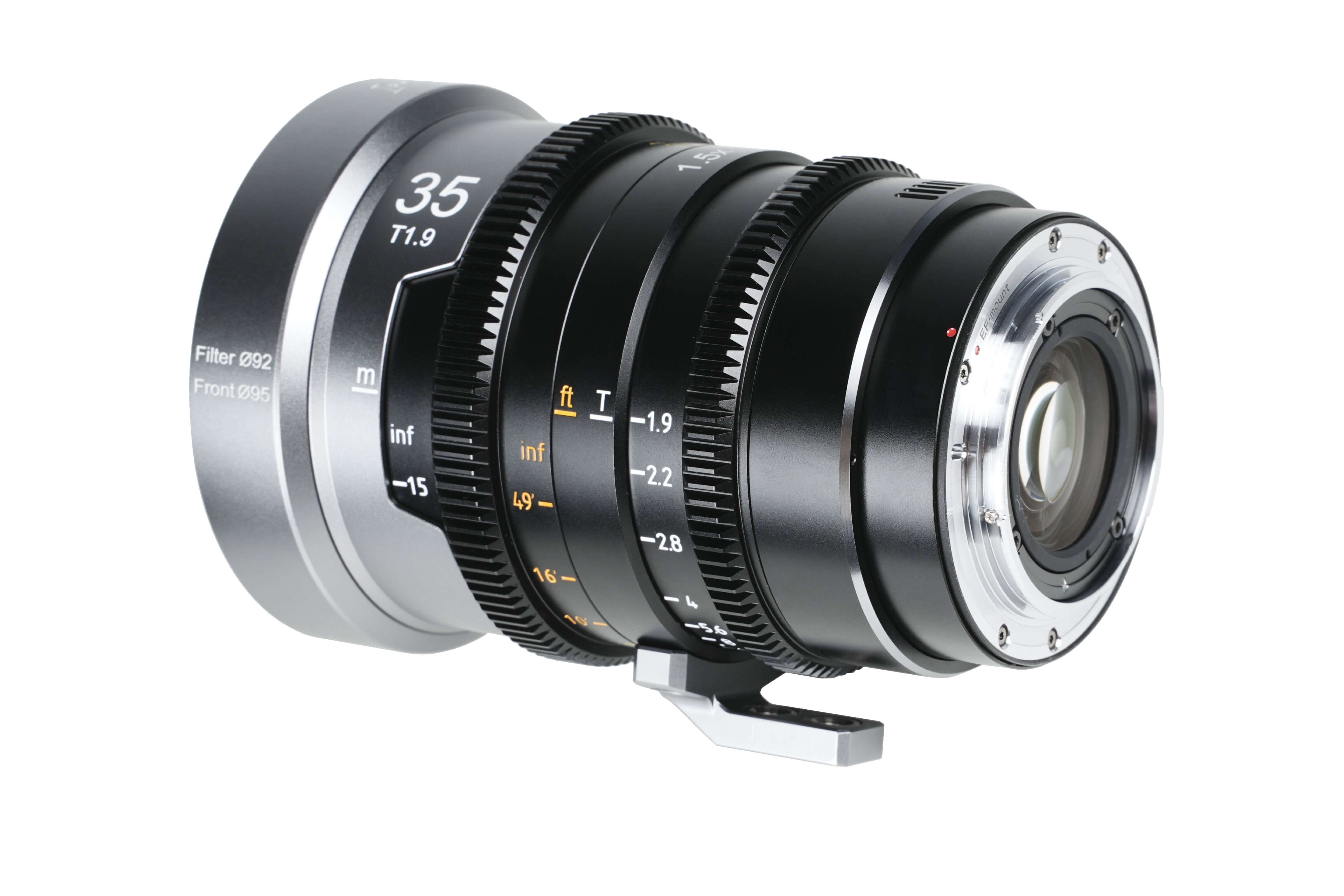 SIRUI 1.5x T1.9 IronStar Series Anamorphic Full Frame Cine Lens shown from the side view.