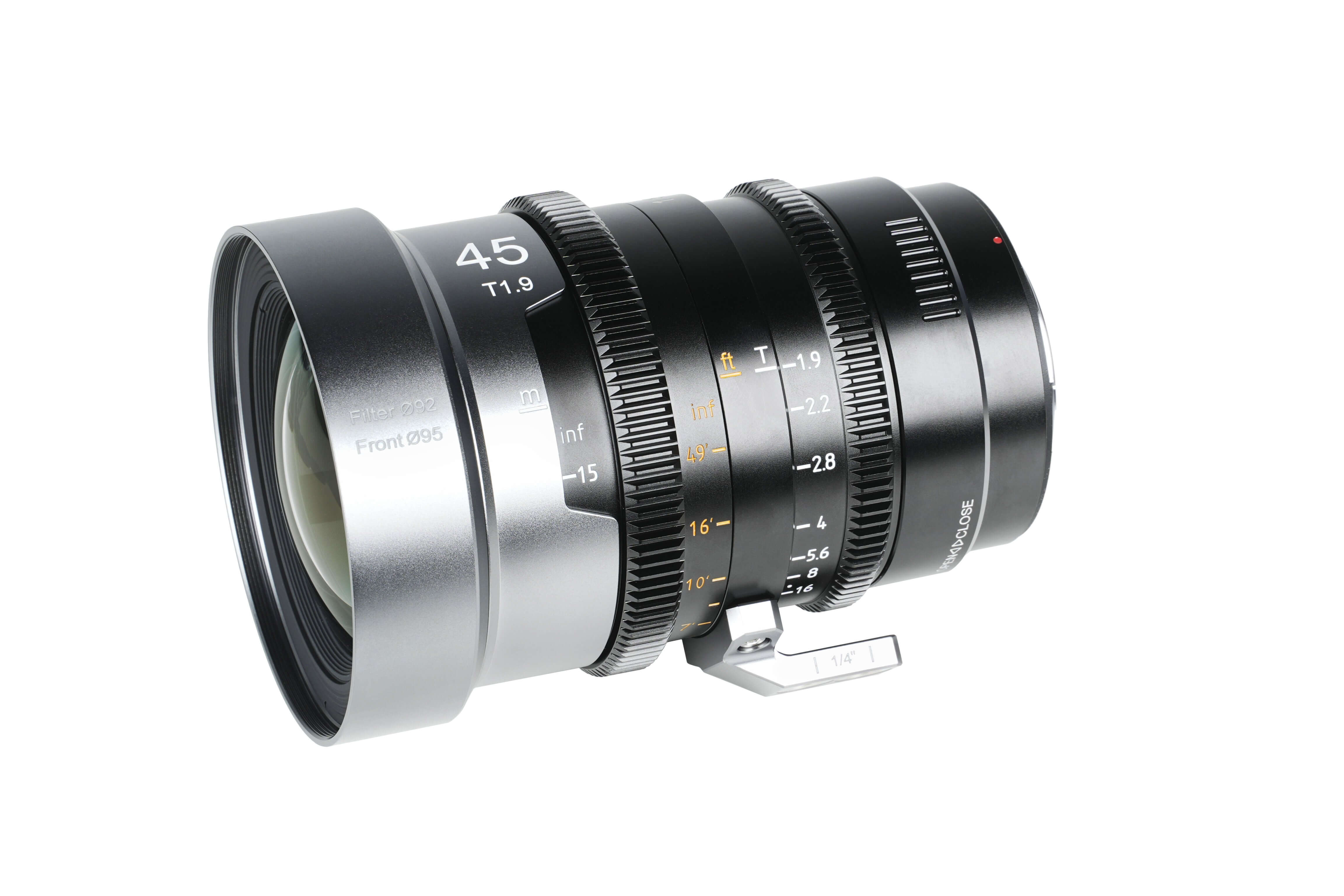 SIRUI 1.5x T1.9 IronStar Series Anamorphic Full Frame Cine Lens side view showcasing design and specifications.