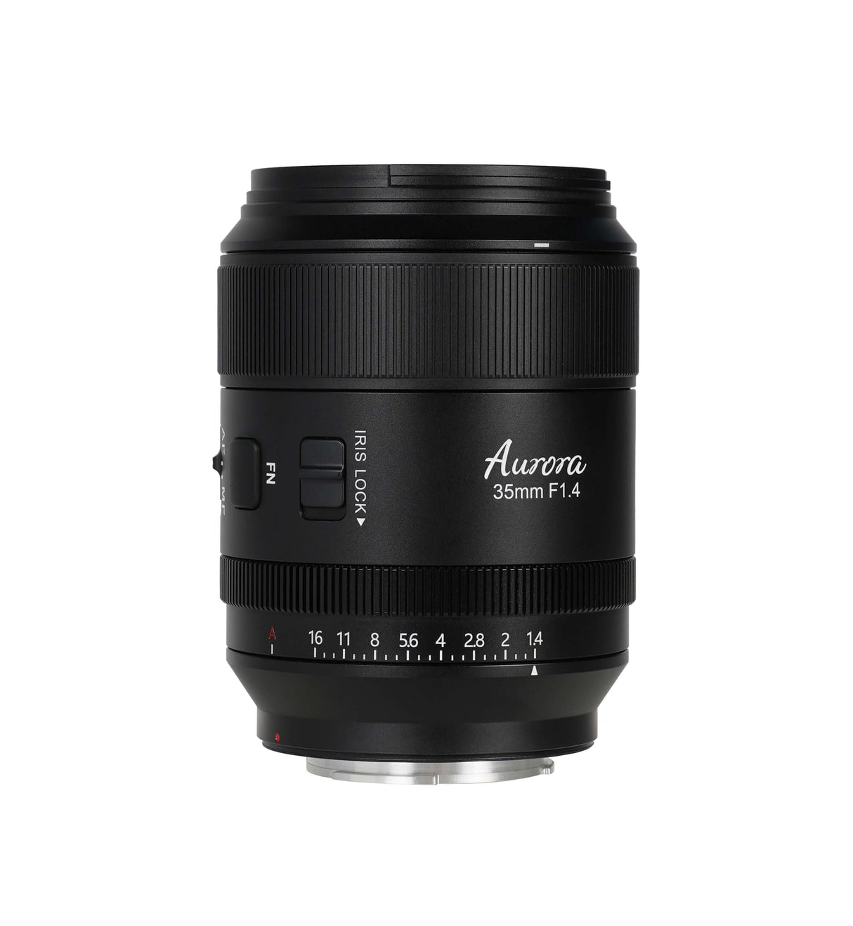 SIRUI AURORA Series 35mm F1.4 Full-frame Autofocus Lens featuring a sleek design and ergonomic controls.