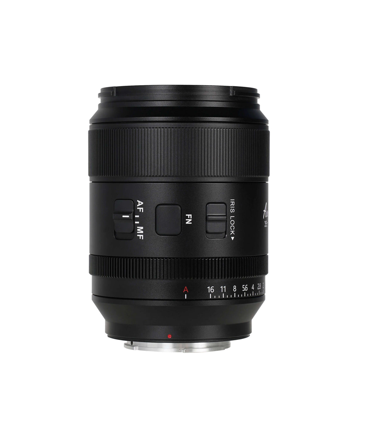 SIRUI AURORA Series 35mm F1.4 Full-frame Autofocus Lens side view showcasing dials and focusing controls.