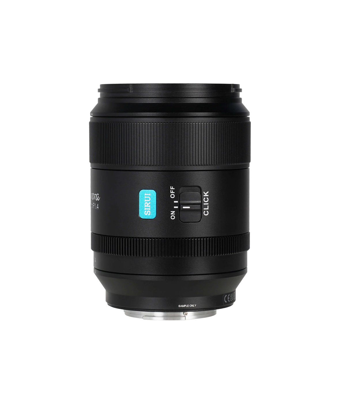 SIRUI AURORA Series 35mm F1.4 Full-frame Autofocus Lens showcasing its sleek design and autofocus controls.