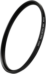 SIRUI 67mm Ultra Slim S-Pro Nano MC UV Lens Filter showcasing high-quality optical glass and aluminum rings.