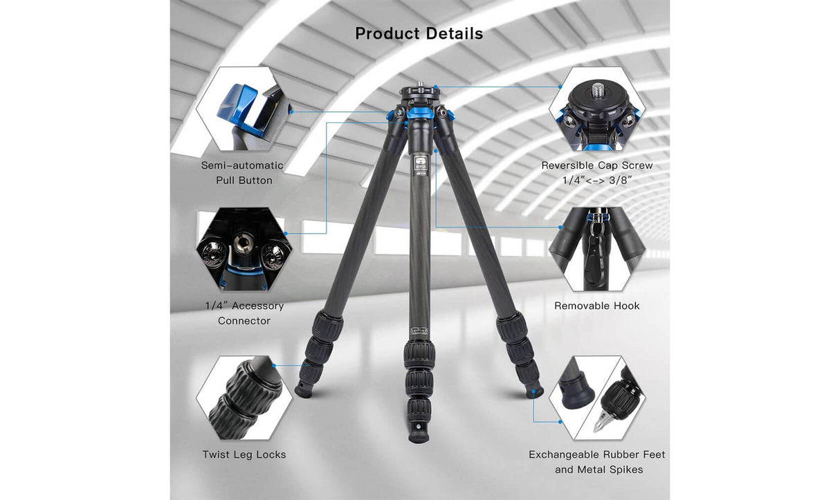 SIRUI AM-254 Carbon Fiber 4-Section Medium Camera Tripod Leg